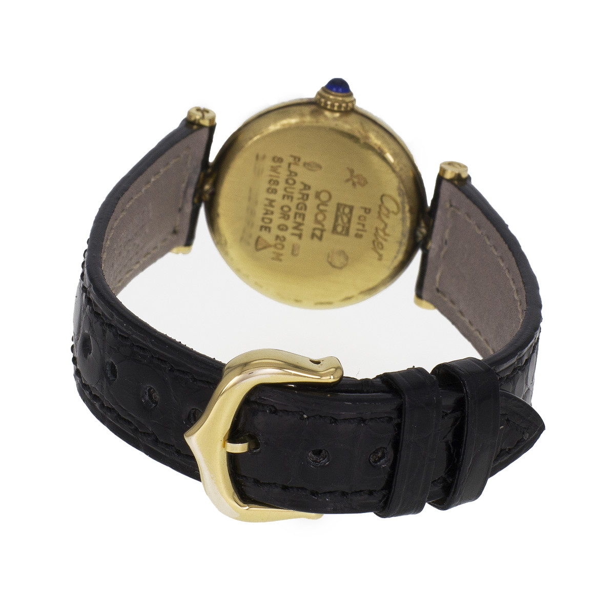Montre d'occasion CARTIER Vendôme femme quartz bracelet cuir cresus - vue 3