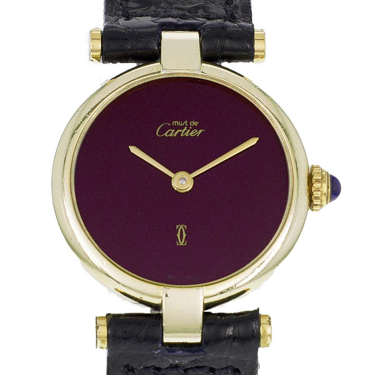 Montre d'occasion CARTIER Vendôme femme quartz bracelet cuir cresus - vue D1