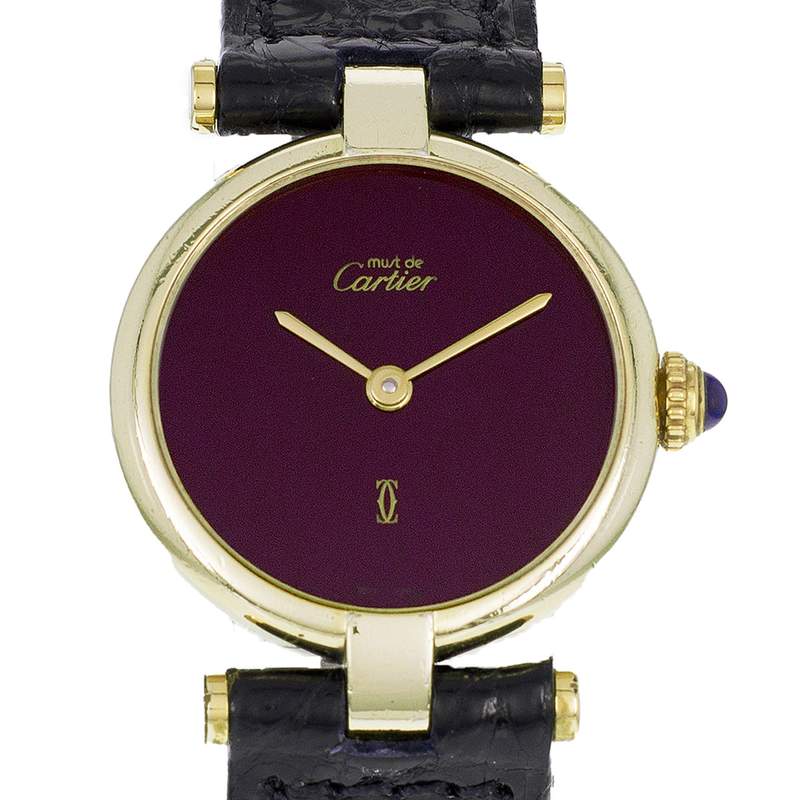Montre d'occasion CARTIER Vendôme femme quartz bracelet cuir cresus - vue D1