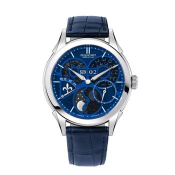 Montre d'occasion PEQUIGNET Royale Saphir homme automatique bracelet cuir d'origine