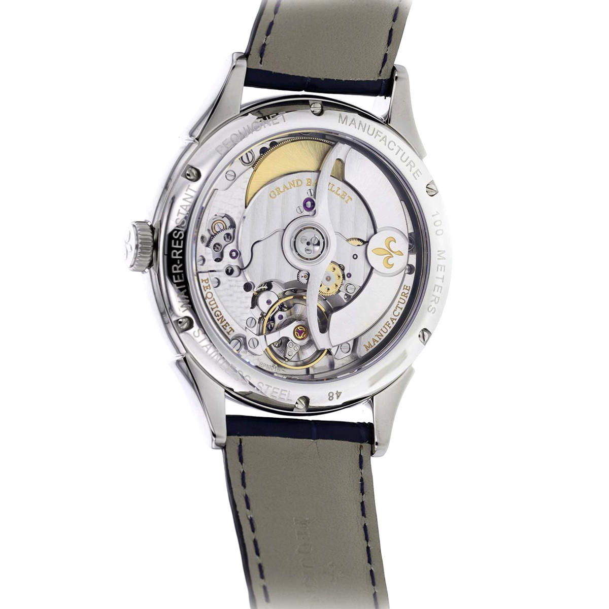Montre d'occasion PEQUIGNET Royale Saphir homme automatique bracelet cuir d'origine - vue 3
