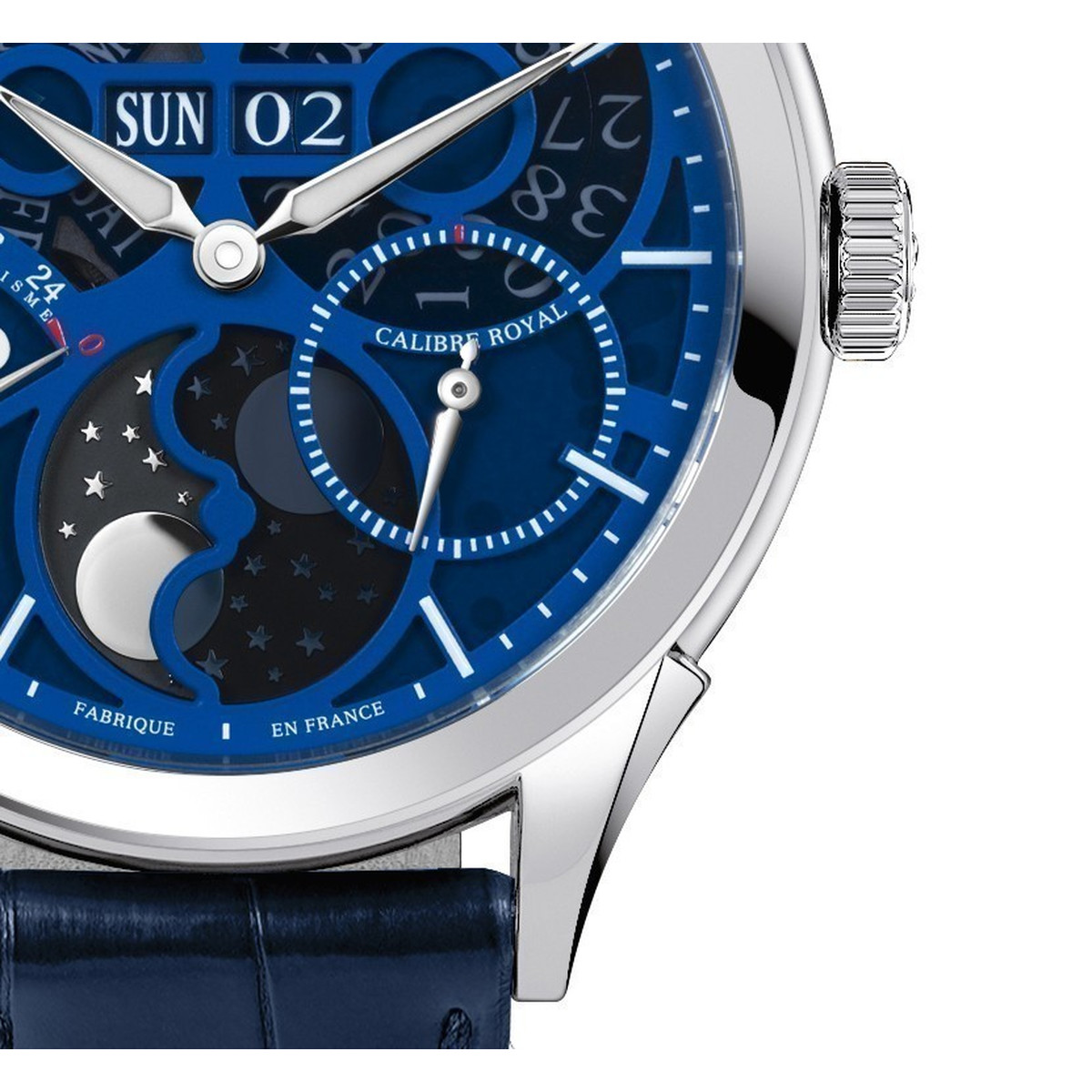Montre d'occasion PEQUIGNET Royale Saphir homme automatique bracelet cuir d'origine - vue D3