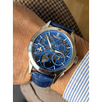 Montre d'occasion PEQUIGNET Royale Saphir homme automatique bracelet cuir d'origine - vue porté 1