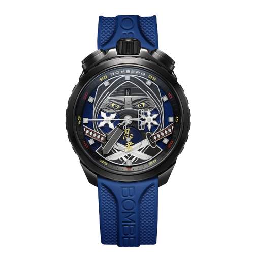 Tweedehands BOMBERG Bolt-68 Heritage Ninja herenhorloge met quartz uurwerk en rubberen band