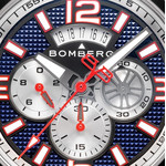 Montre d'occasion BOMBERG Bolt-68 Heritage Blue and Red homme quartz bracelet caoutchouc - vue D1