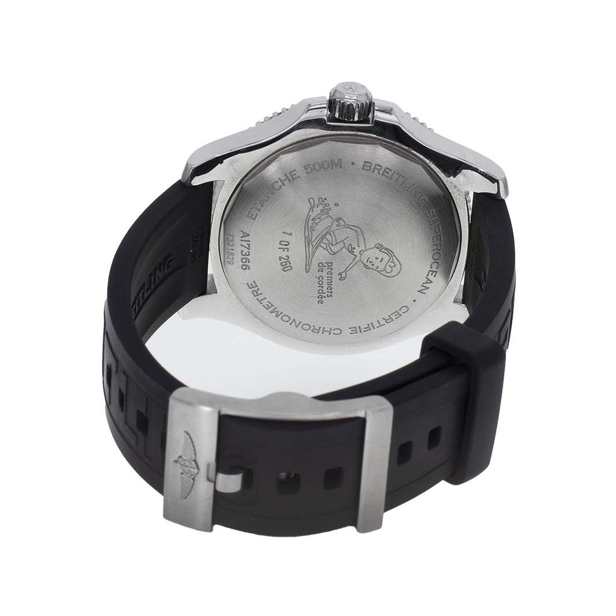 Montre d'occasion BREITLING SuperOcean Premiers de cordée homme automatique bracelet caoutchouc - vue D4