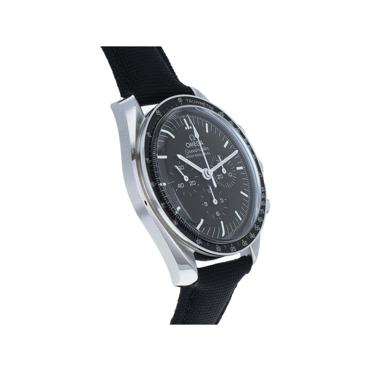 Montre d'occasion OMEGA Speedmaster Moonwatch homme mécanique bracelet textile - vue 2