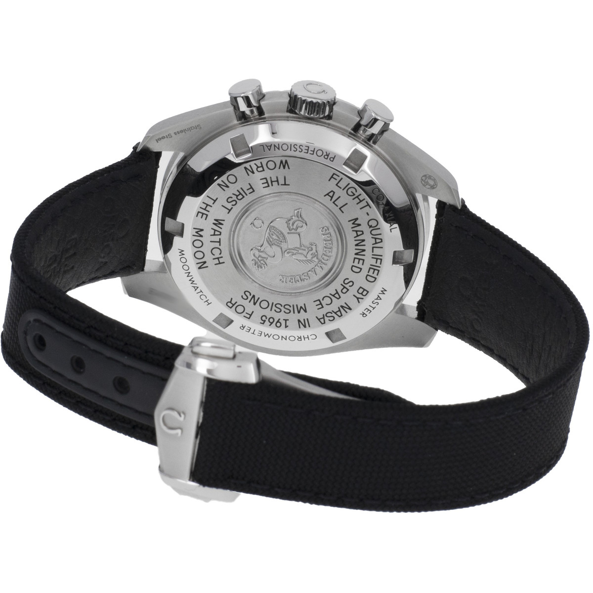 Montre d'occasion OMEGA Speedmaster Moonwatch homme mécanique bracelet textile - vue D4