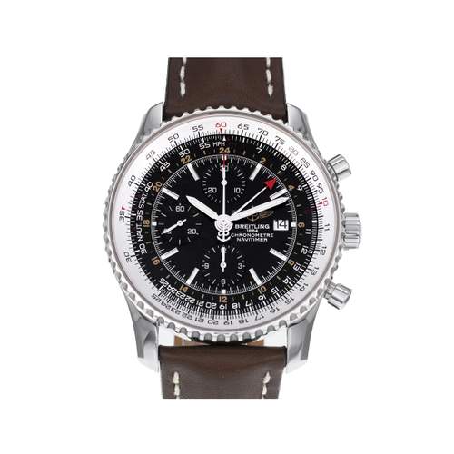 Pre-owned BREITLING Navitimer World Men's Automatic Watch with Original Leather Strap