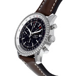 Montre d'occasion BREITLING Navitimer World homme automatique bracelet cuir d'origine - vue D2