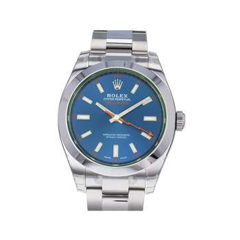 Montre d'occasion ROLEX Milgauss GV Z-Blue homme mouvement automatique certifié (cosc) bracelet acier