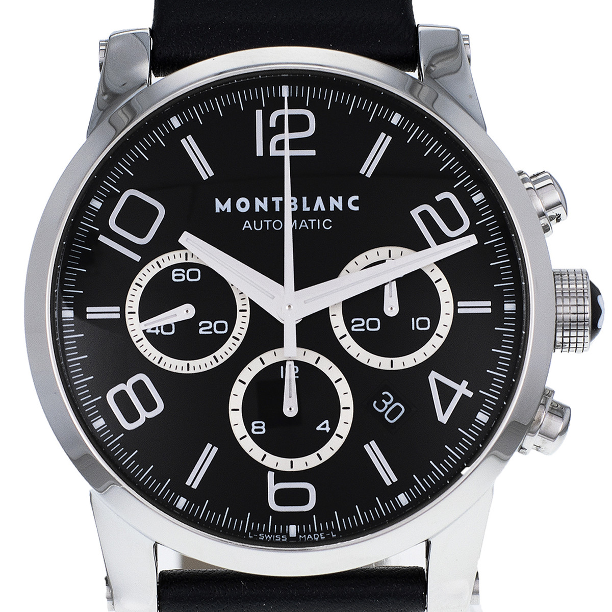Montre d'occasion MONT BLANC Timewalker Chronograph homme automatique bracelet cuir cresus - vue D1