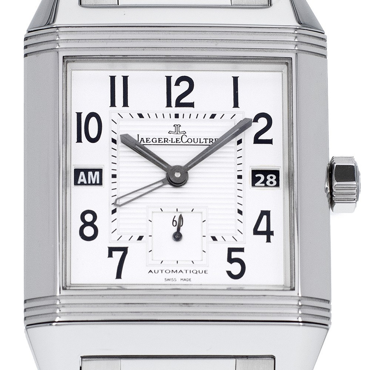Montre d'occasion JAEGER LECOULTRE Reverso Squadra Home Time homme mouvement automatique certifié (cosc) bracelet acier - vue D1