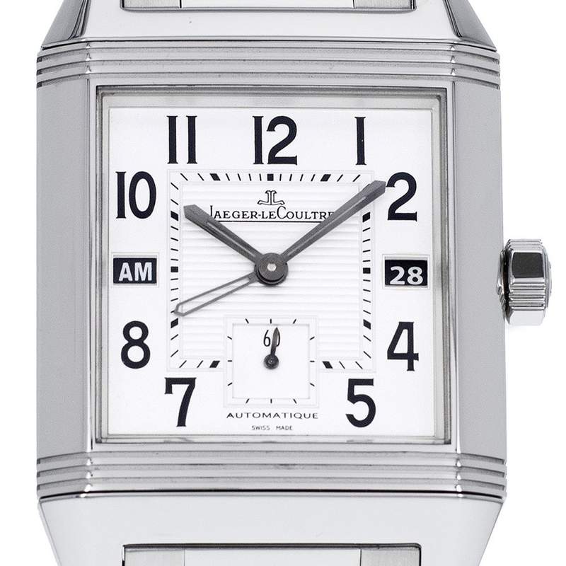 Montre d'occasion JAEGER LECOULTRE Reverso Squadra Home Time homme mouvement automatique certifié (cosc) bracelet acier - vue D1