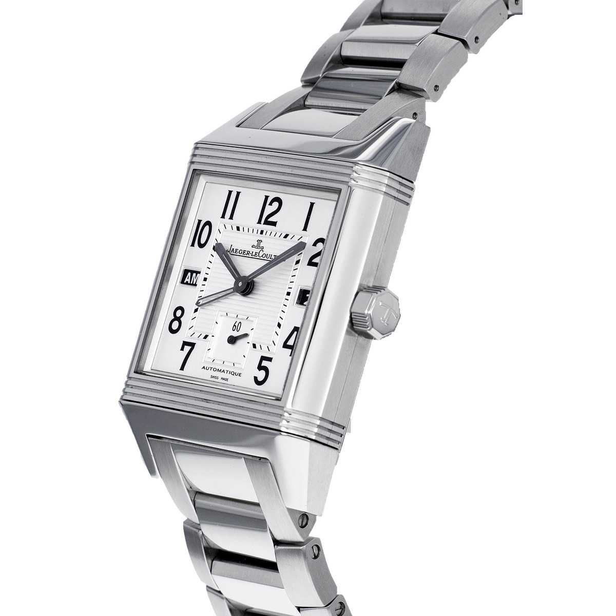 Montre d'occasion JAEGER LECOULTRE Reverso Squadra Home Time homme mouvement automatique certifié (cosc) bracelet acier - vue D2