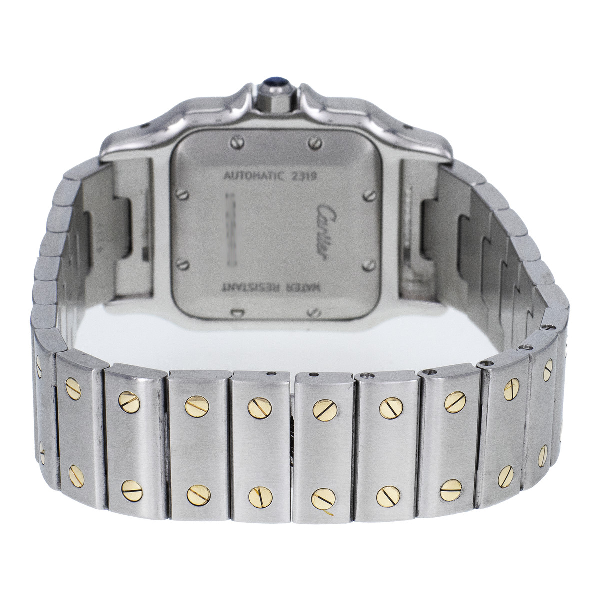 Montre d'occasion CARTIER Santos Galbée mixte automatique bracelet or jaune 750/000 et acier - vue 3