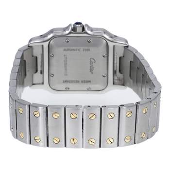 Montre d'occasion CARTIER Santos Galbée mixte automatique bracelet or jaune 750/000 et acier