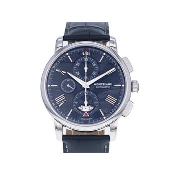 Montre d'occasion MONT BLANC 4810 Chronograph Automatic homme automatique bracelet cuir d'origine