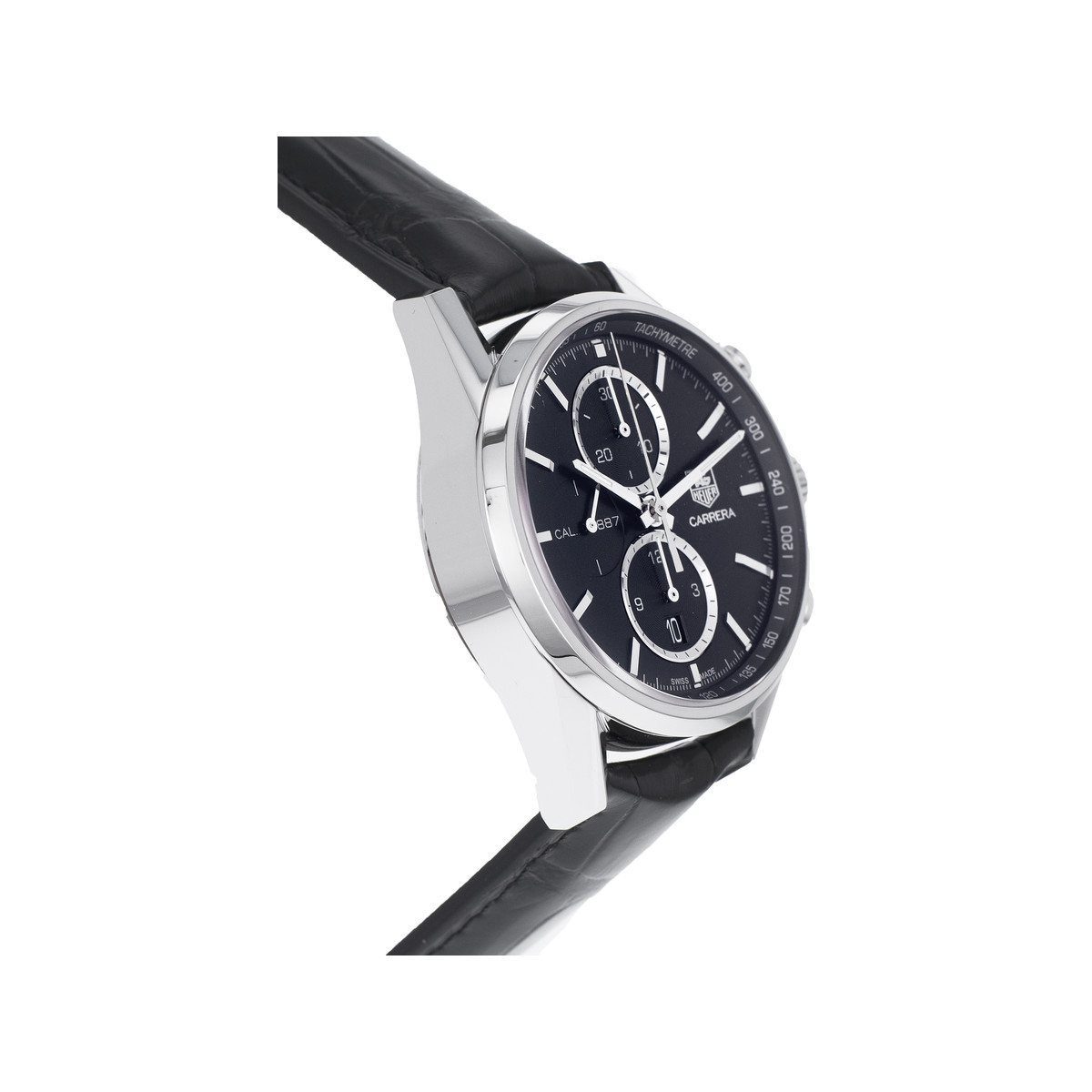 Montre d'occasion TAG HEUER Carrera Calibre 1887 homme automatique bracelet cuir d'origine - vue 2