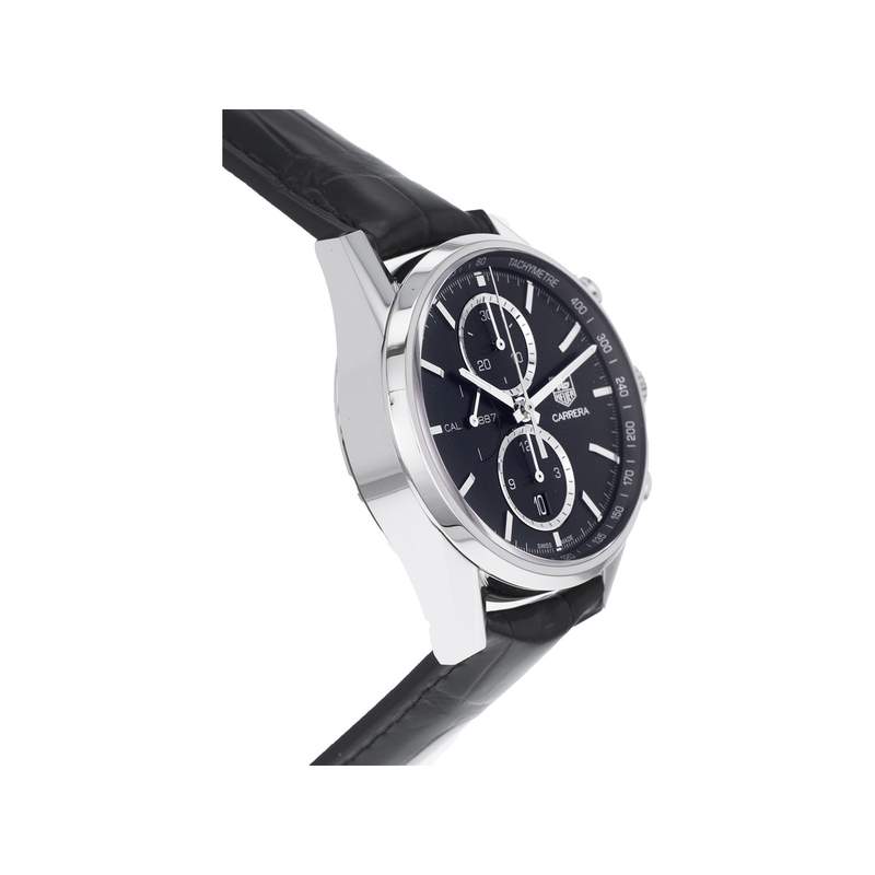 Montre d'occasion TAG HEUER Carrera Calibre 1887 homme automatique bracelet cuir d'origine - vue 2
