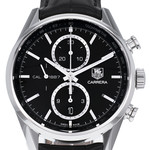 Montre d'occasion TAG HEUER Carrera Calibre 1887 homme automatique bracelet cuir d'origine - vue D1