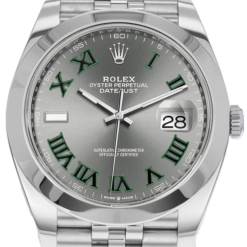 Montre d'occasion ROLEX DateJust Wimbledon homme mouvement automatique certifié (cosc) bracelet acier - vue D1