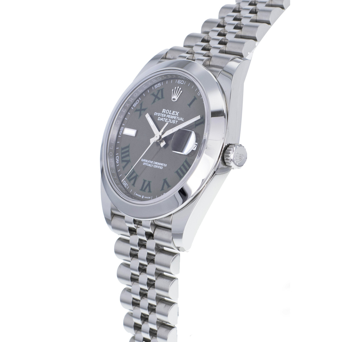 Montre d'occasion ROLEX DateJust Wimbledon homme mouvement automatique certifié (cosc) bracelet acier - vue D2