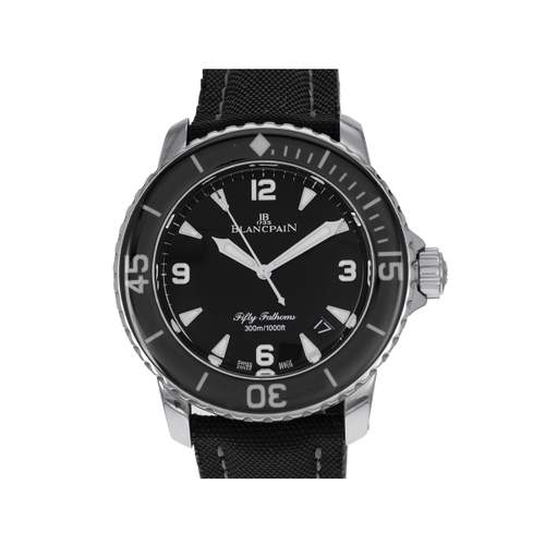 Montre d'occasion BLANCPAIN Fifty Fathoms homme automatique bracelet cuir cresus