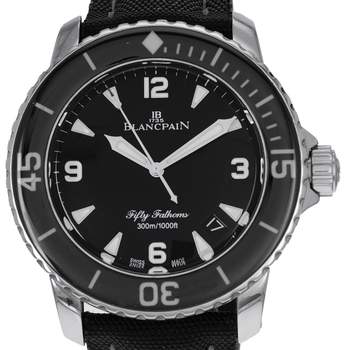 Montre d'occasion BLANCPAIN Fifty Fathoms homme automatique bracelet cuir cresus
