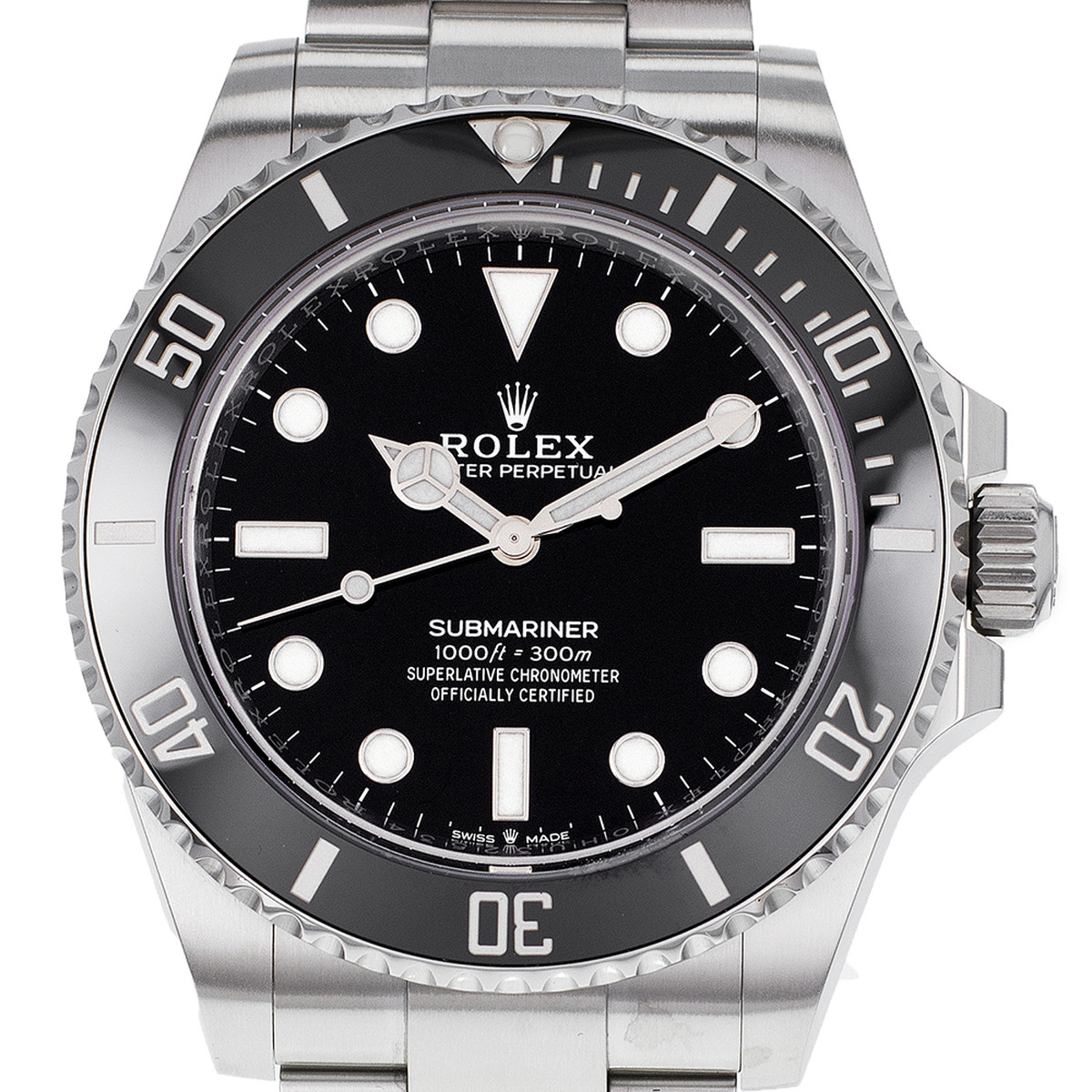 Montre d'occasion ROLEX Submariner homme mouvement automatique certifié (cosc) bracelet acier - vue D1