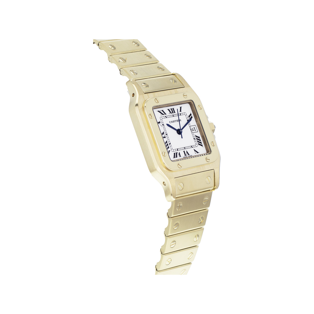 Montre d'occasion CARTIER Santos Galbée mixte automatique bracelet or jaune 750/000 - vue 2