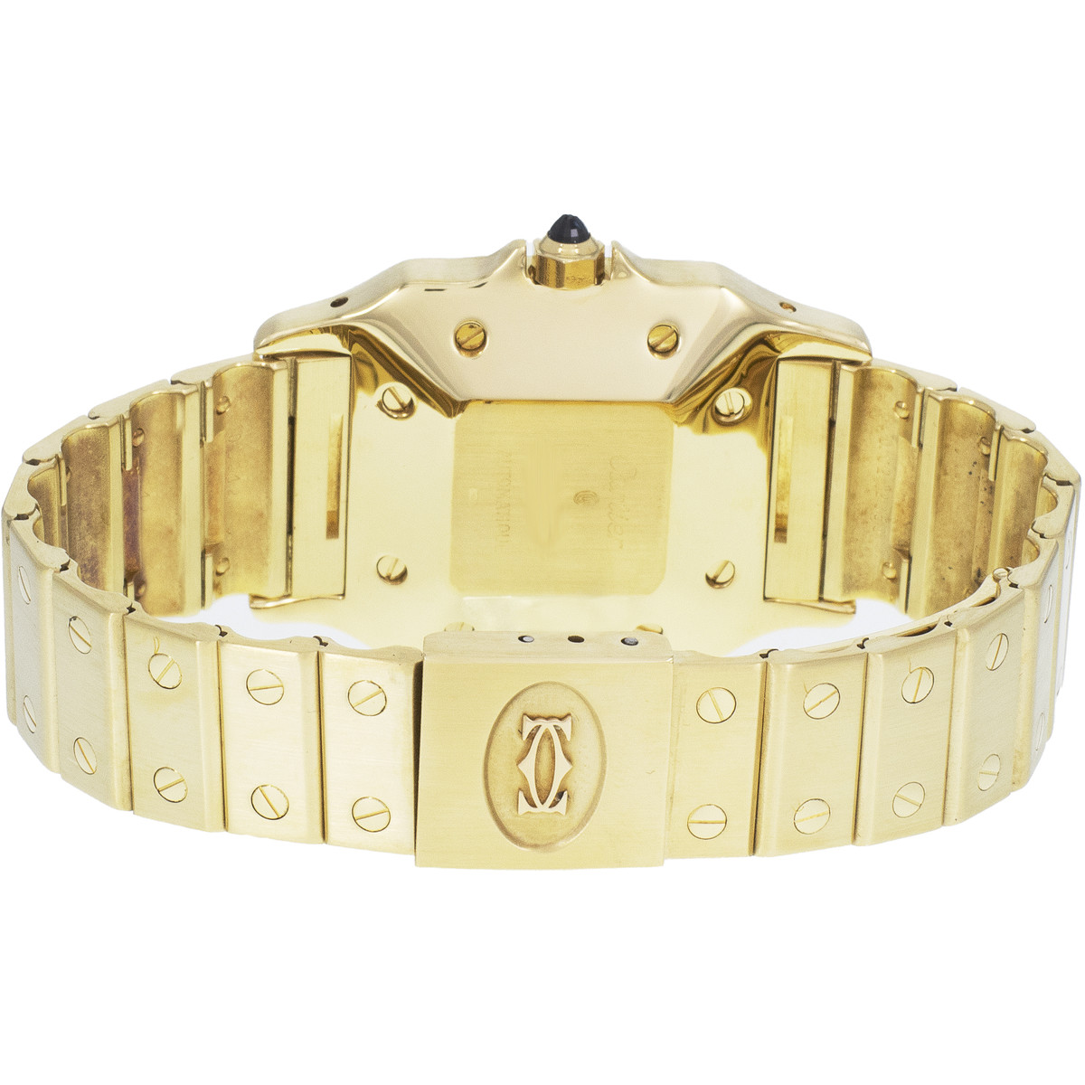 Montre d'occasion CARTIER Santos Galbée mixte automatique bracelet or jaune 750/000 - vue 3