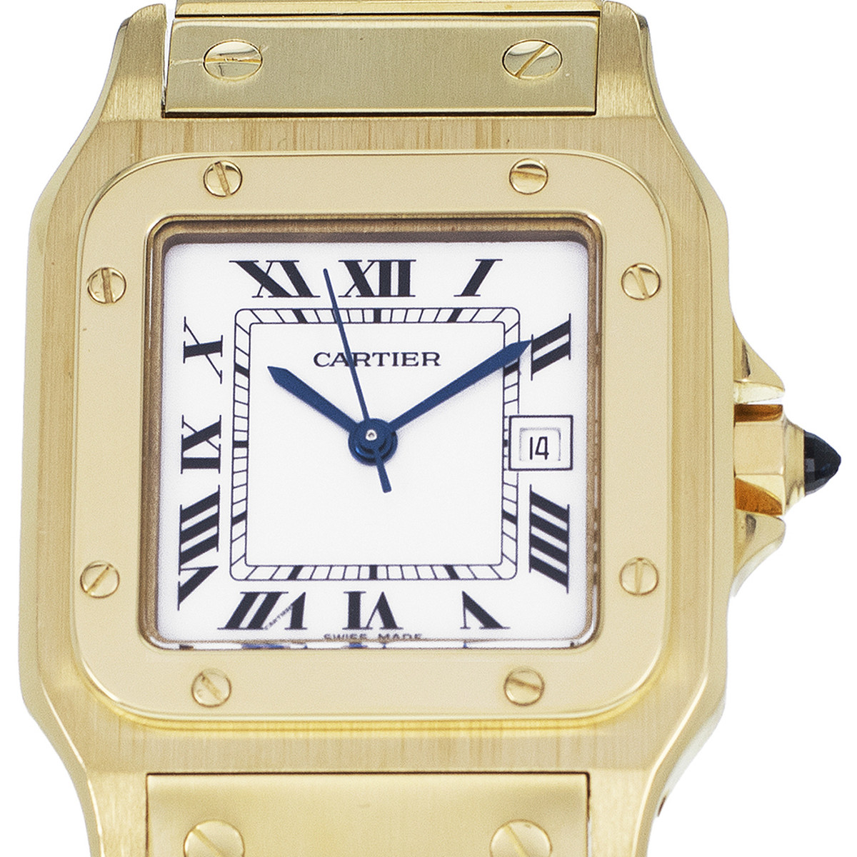 Montre d'occasion CARTIER Santos Galbée mixte automatique bracelet or jaune 750/000 - vue D1