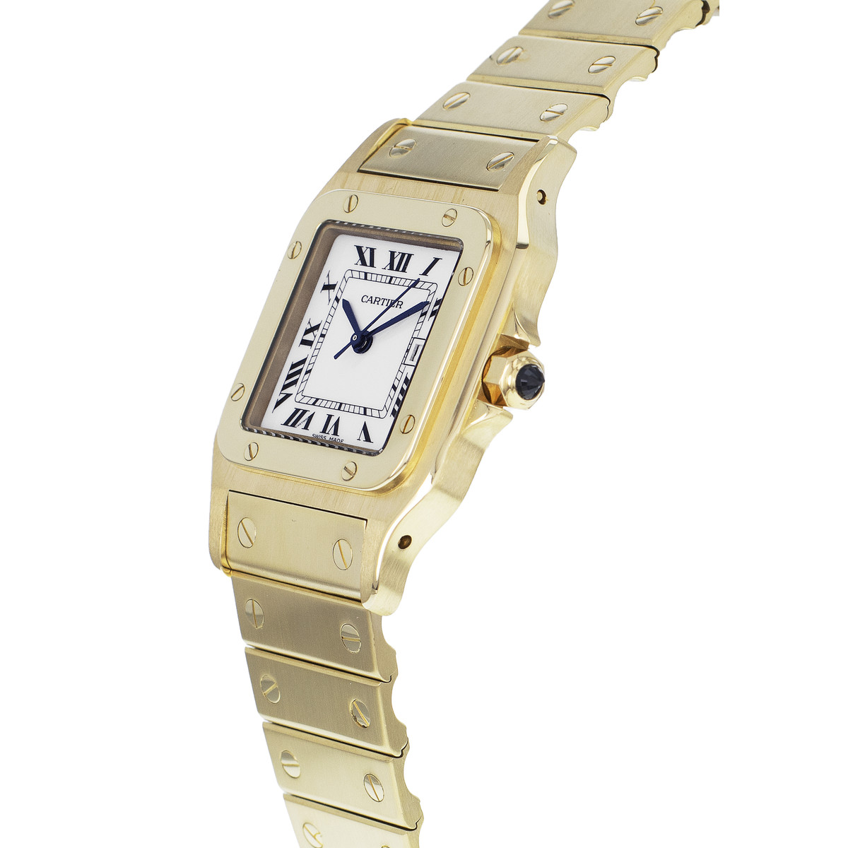 Montre d'occasion CARTIER Santos Galbée mixte automatique bracelet or jaune 750/000 - vue D2