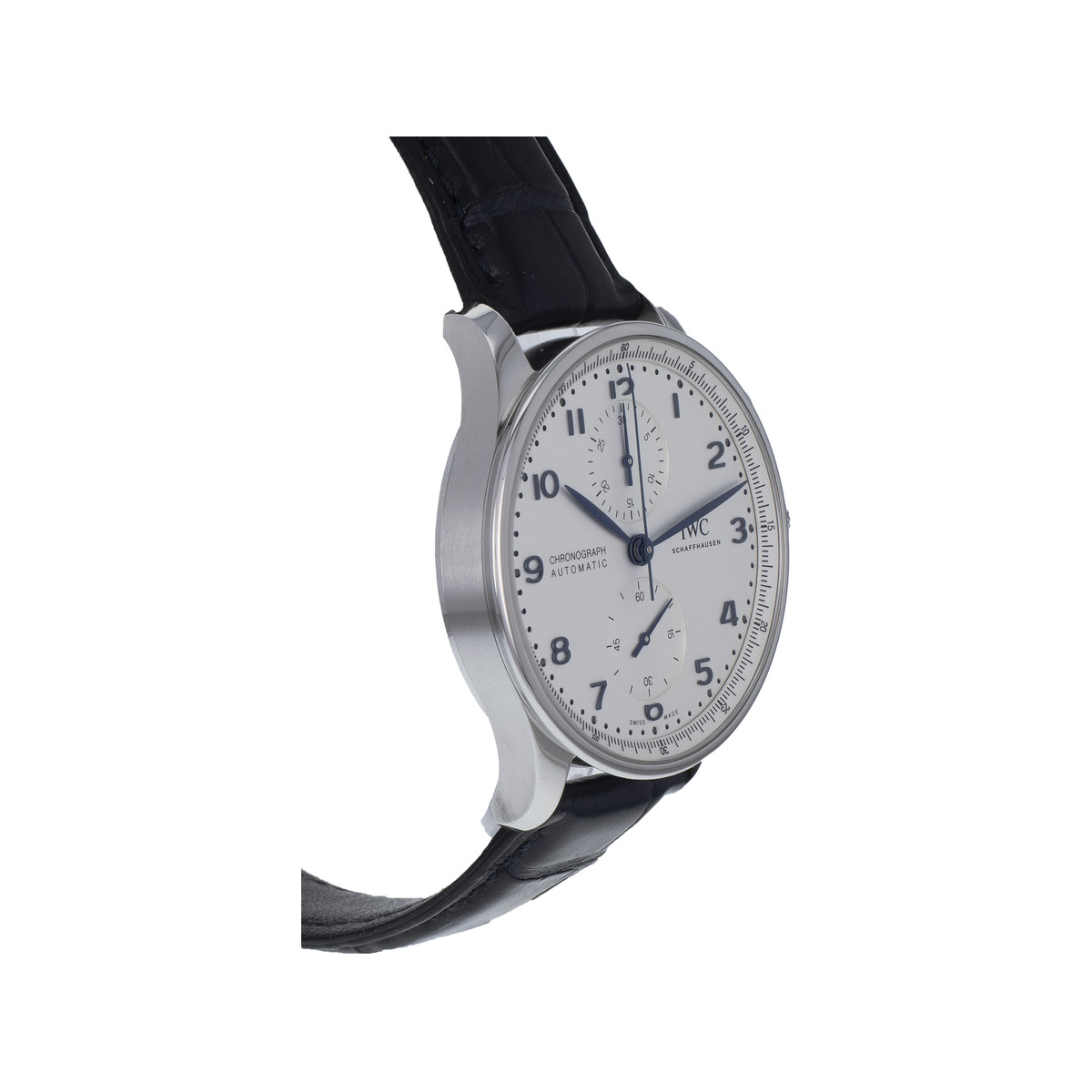 Montre d'occasion IWC Portugaise Chronographe homme automatique bracelet cuir d'origine - vue 2