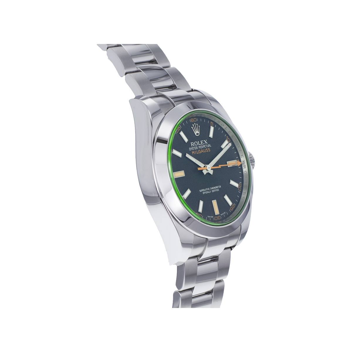 Montre d'occasion ROLEX Milgauss GV homme mouvement automatique certifié (cosc) bracelet acier - vue 2