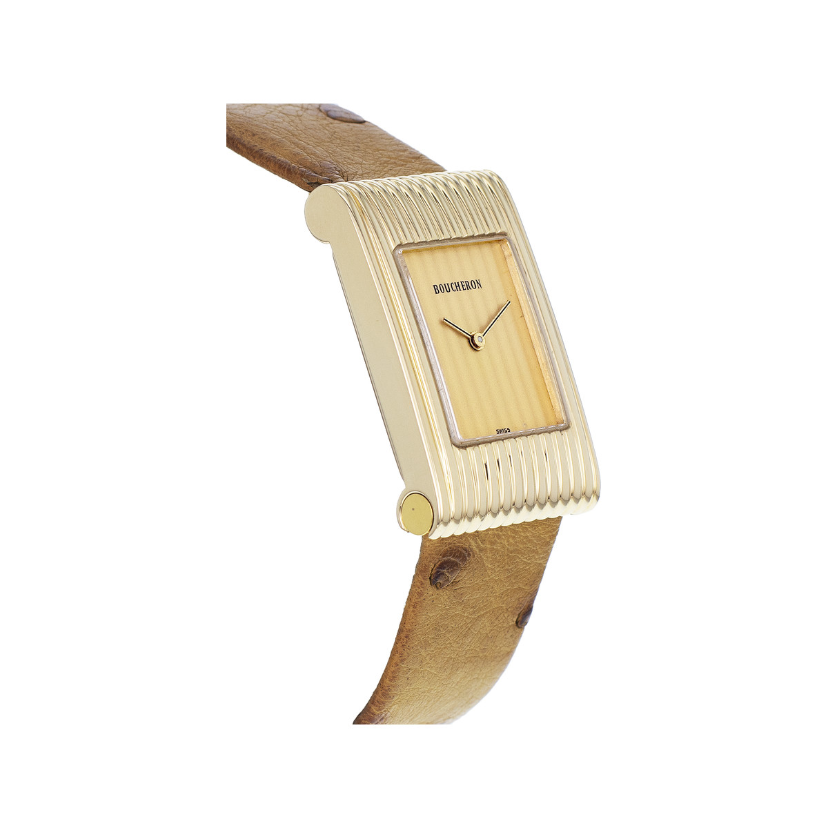 Montre d'occasion BOUCHERON Reflet Lady femme quartz bracelet cuir d'origine - vue 2