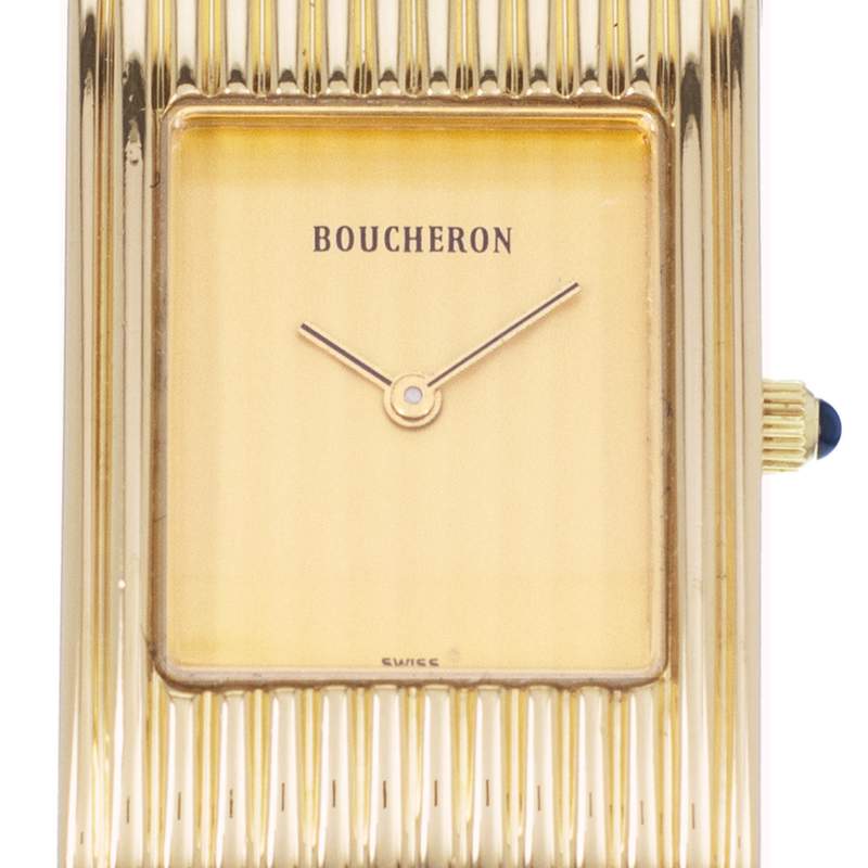 Montre d'occasion BOUCHERON Reflet Lady femme quartz bracelet cuir d'origine - vue D1