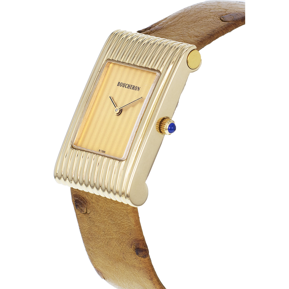 Montre d'occasion BOUCHERON Reflet Lady femme quartz bracelet cuir d'origine - vue D2