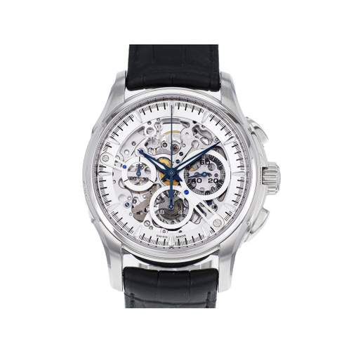 Pre-owned HAMILTON Jazzmaster SKELETON Men's Automatic Watch with Original Leather Strap