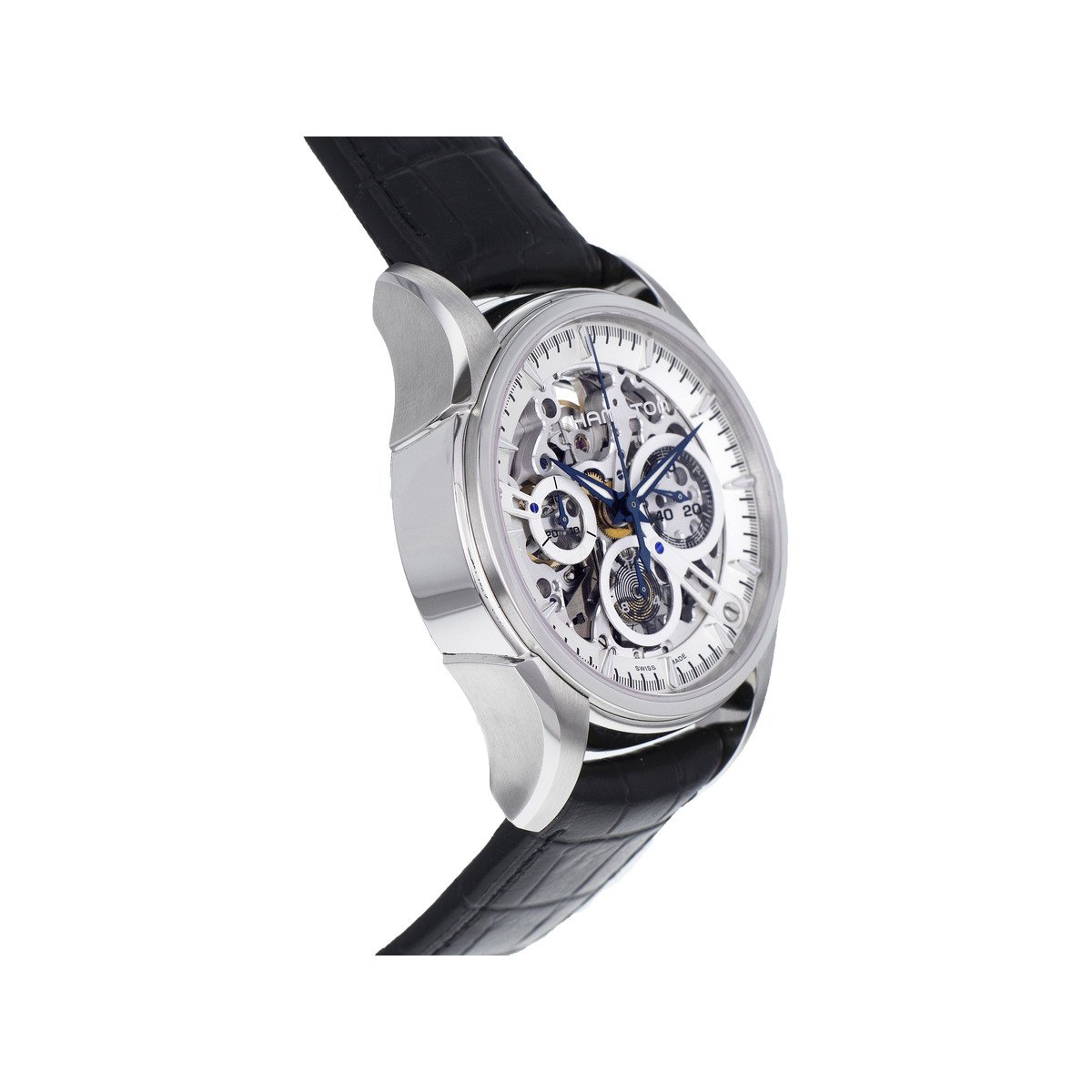 Montre d'occasion HAMILTON Jazzmaster SKELETON homme automatique bracelet cuir d'origine - vue 2