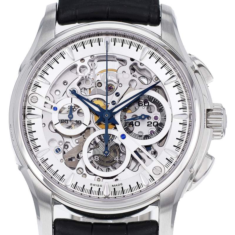 Montre d'occasion HAMILTON Jazzmaster SKELETON homme automatique bracelet cuir d'origine - vue D1
