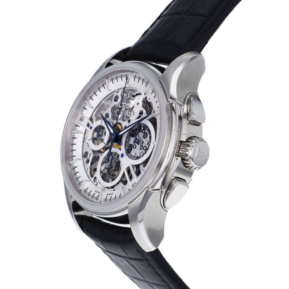 Montre d'occasion HAMILTON Jazzmaster SKELETON homme automatique bracelet cuir d'origine - vue D2