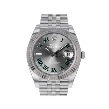 Montre d'occasion ROLEX DateJust Wimbledon homme mouvement automatique certifié (cosc) bracelet acier