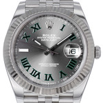Montre d'occasion ROLEX DateJust Wimbledon homme mouvement automatique certifié (cosc) bracelet acier - vue D1