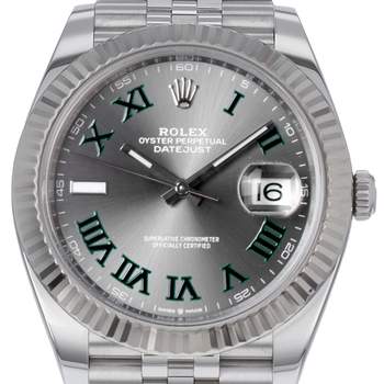 Montre d'occasion ROLEX DateJust Wimbledon homme mouvement automatique certifié (cosc) bracelet acier