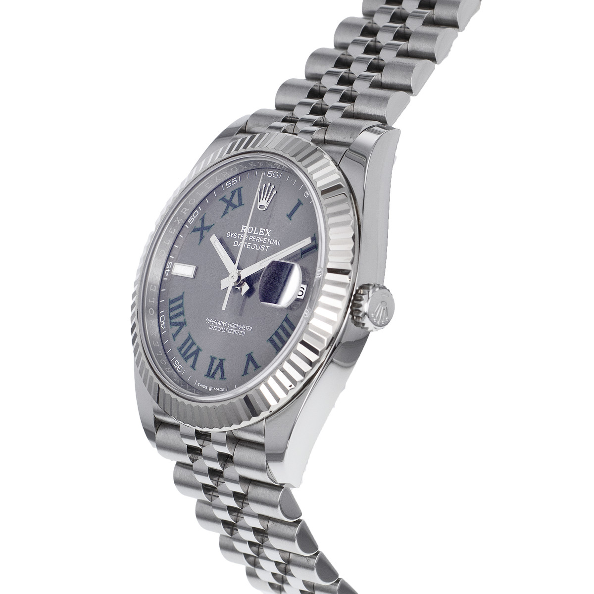 Montre d'occasion ROLEX DateJust Wimbledon homme mouvement automatique certifié (cosc) bracelet acier - vue D2