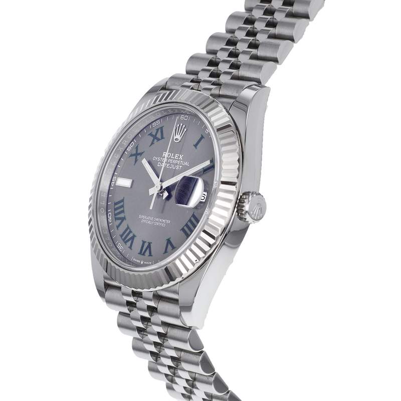 Montre d'occasion ROLEX DateJust Wimbledon homme mouvement automatique certifié (cosc) bracelet acier - vue D2
