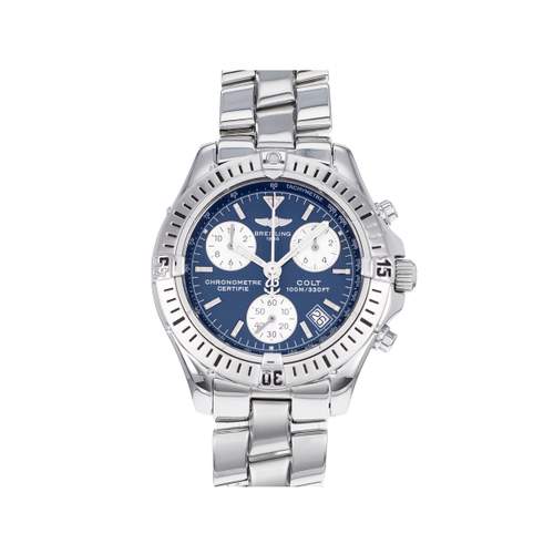 Pre-owned BREITLING Colt Quartz Men's Watch with Steel Bracelet