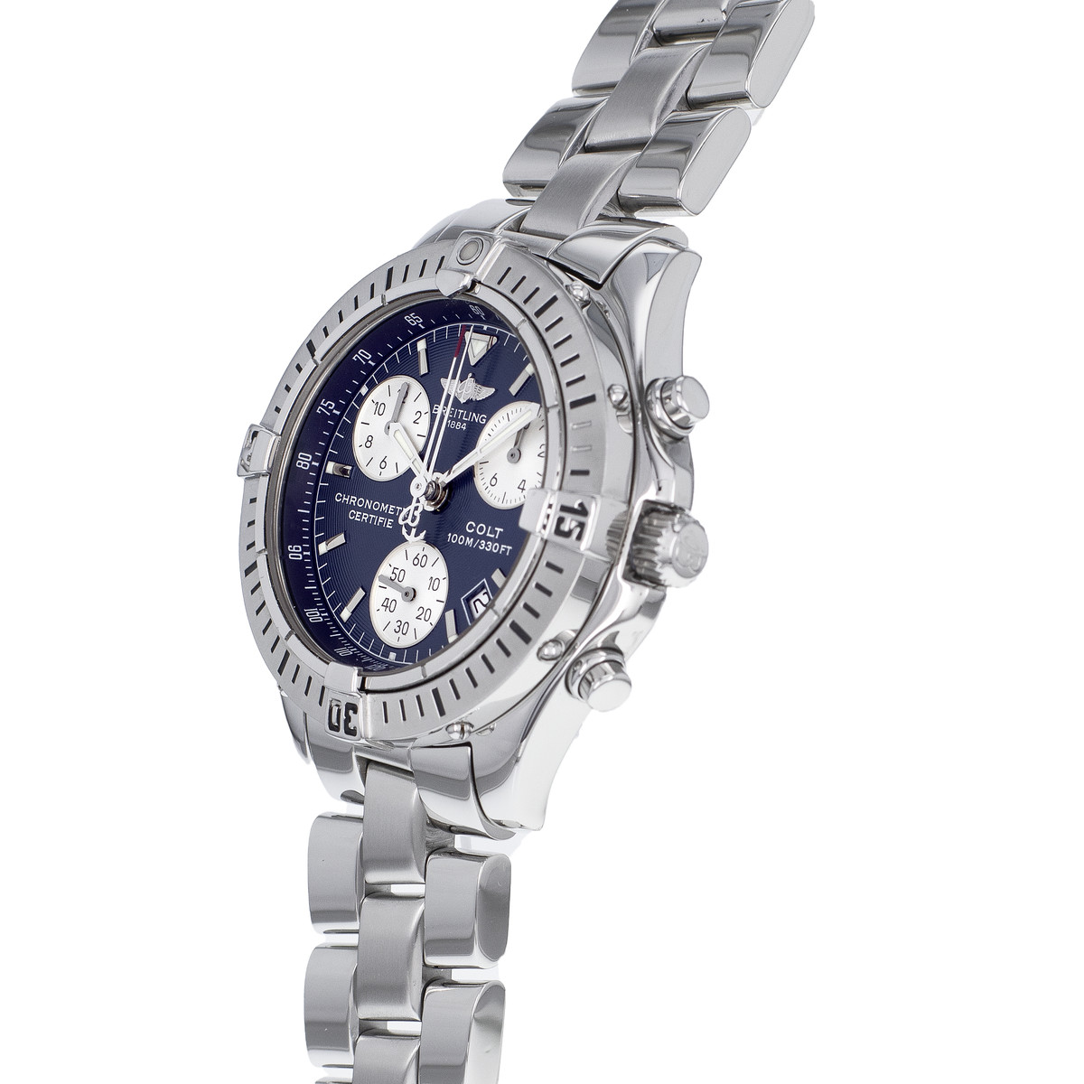 Montre d'occasion BREITLING Colt Quartz homme quartz bracelet acier - vue D2